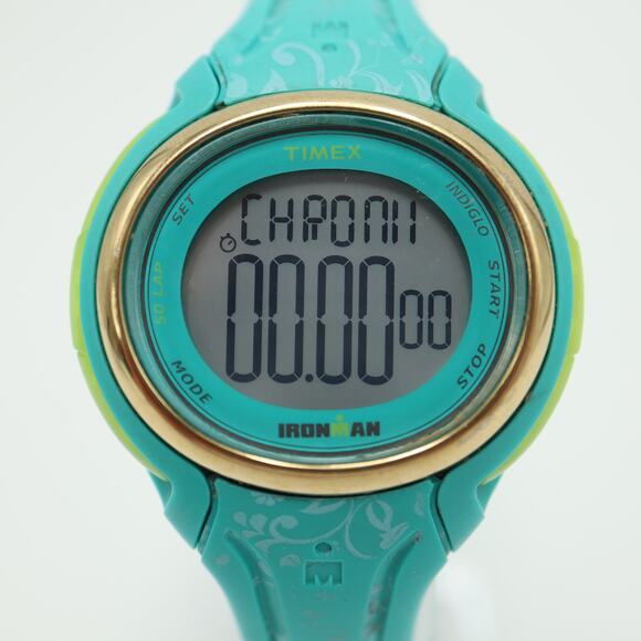 Timex Ironman 30 Years Womens Digital Watch Blue Green NO INDIGLO w New Battery - Picture 5 of 16